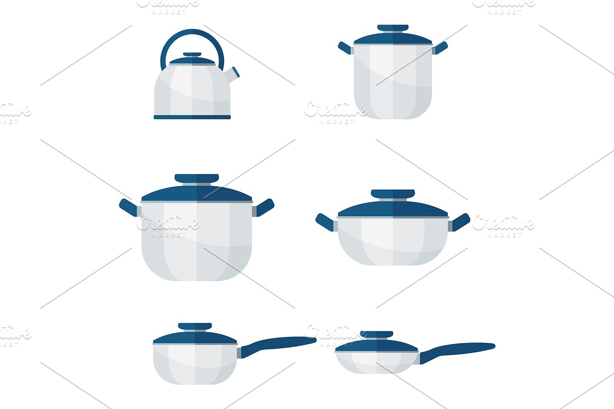 kitchen pan set in Objects - product preview 8