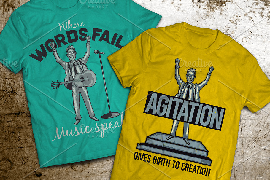 Agitation T-shirts And Poster Labels in Illustrations - product preview 8