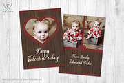 Valentines Day Card Template - Wood