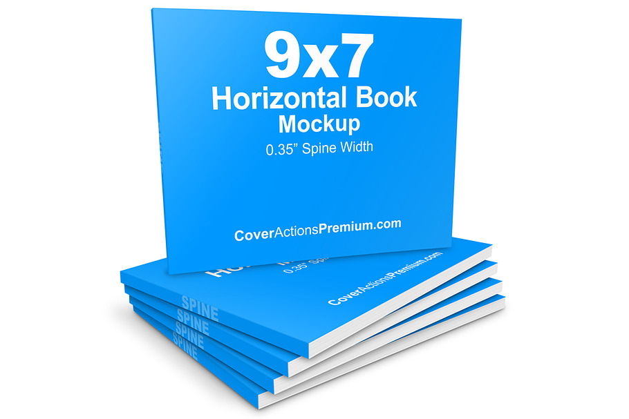 Landscape Softcover Book Mockup in Print Mockups - product preview 8