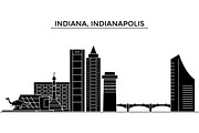 Usa, Indiana, Indianapolis  architecture vector city skyline, travel cityscape with landmarks, buildings, isolated sights on background