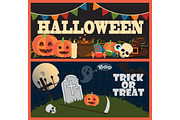 Halloween Trick or Treat on Vector Illustration