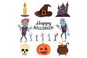 Happy Halloween Poster on Vector Illustration