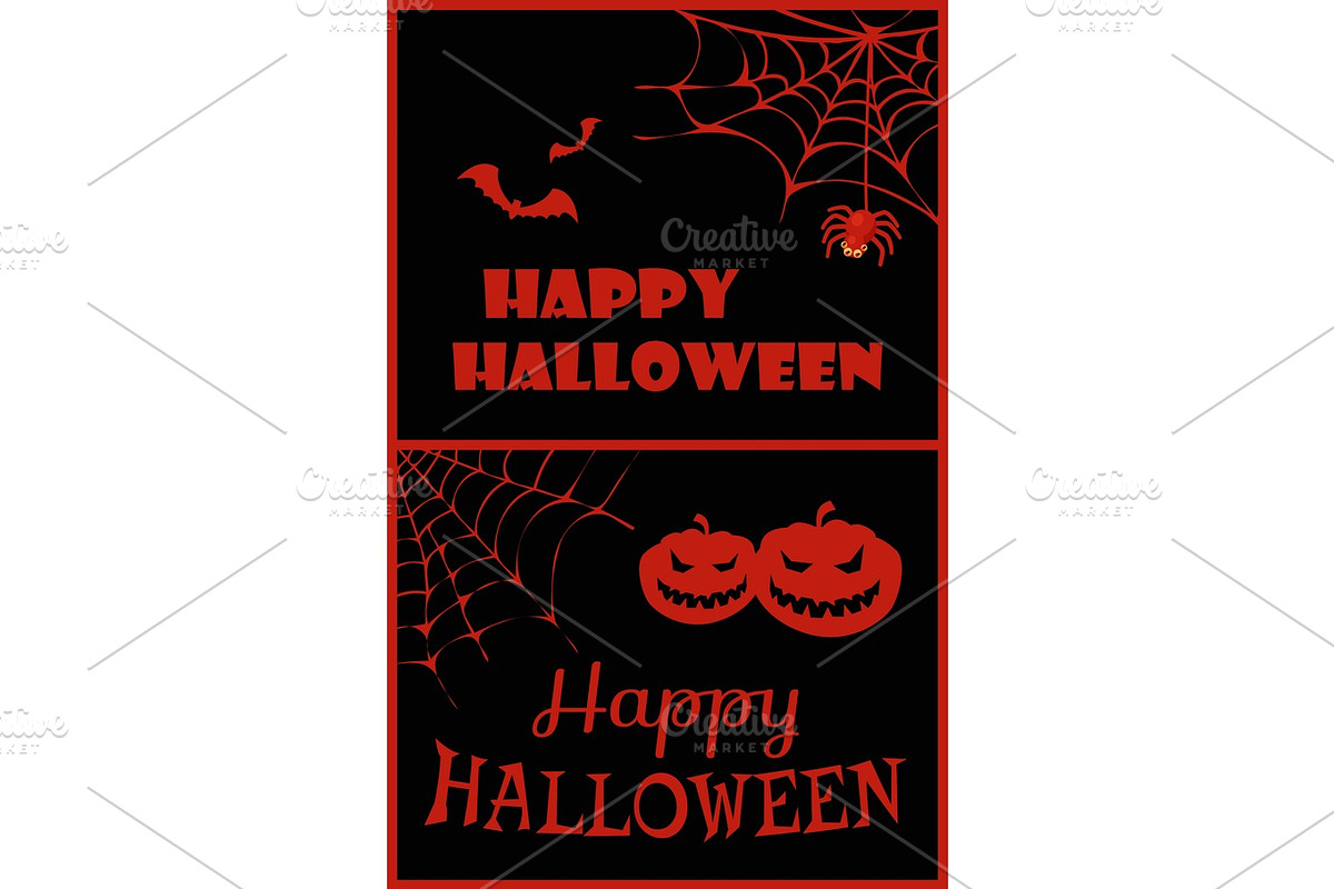 Happy Halloween Placard on Vector Illustration in Illustrations - product preview 8