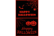 Happy Halloween Placard on Vector Illustration