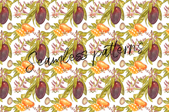 Mango clipart in botanical style in Illustrations - product preview 7