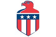 American Bald Eagle Head Flag Shield