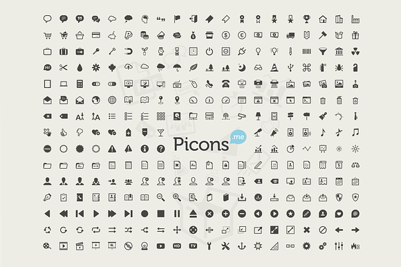 Picons Basic (1+2+3) icons in Glyph Icons - product preview 2