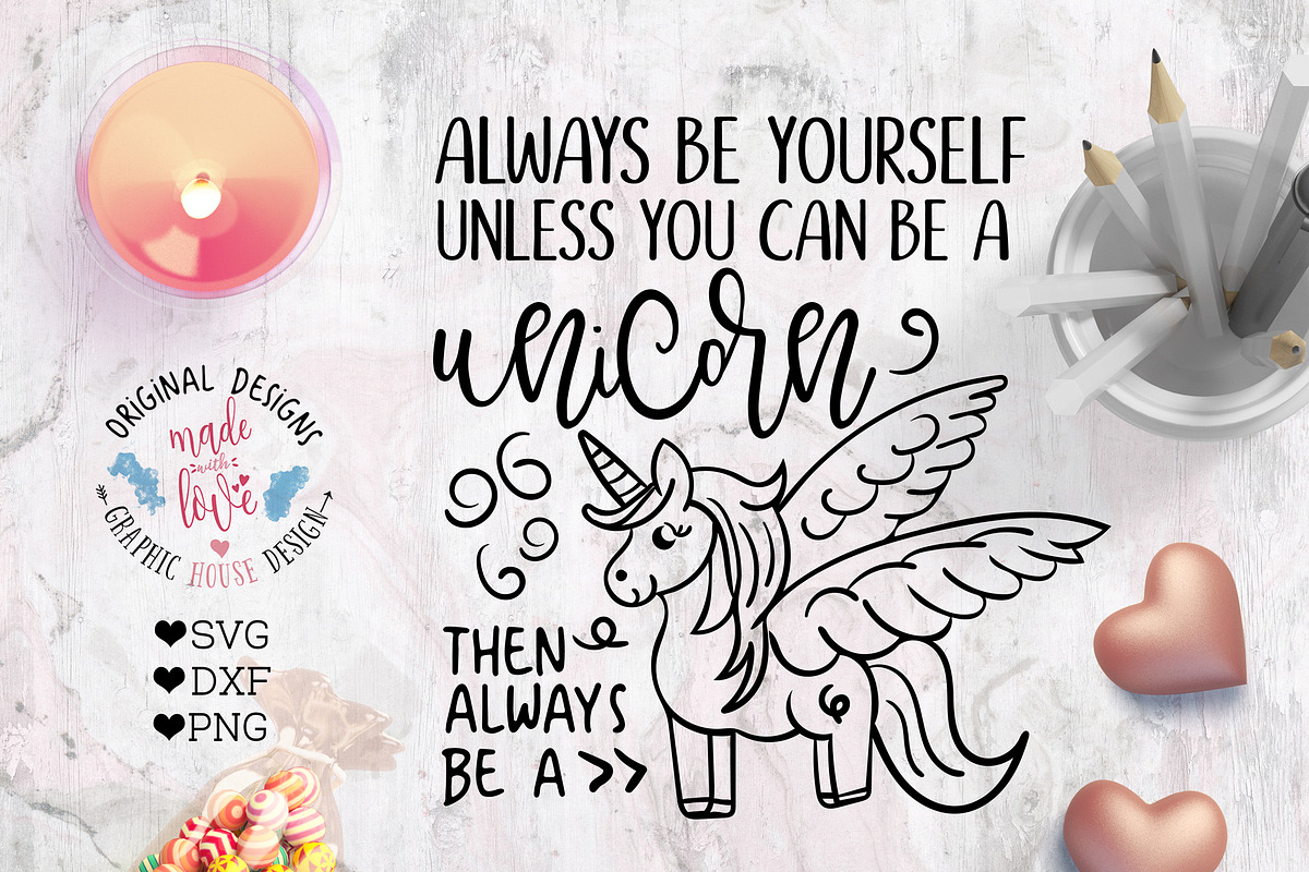 Always Be a Unicorn Cutting File in Illustrations - product preview 8