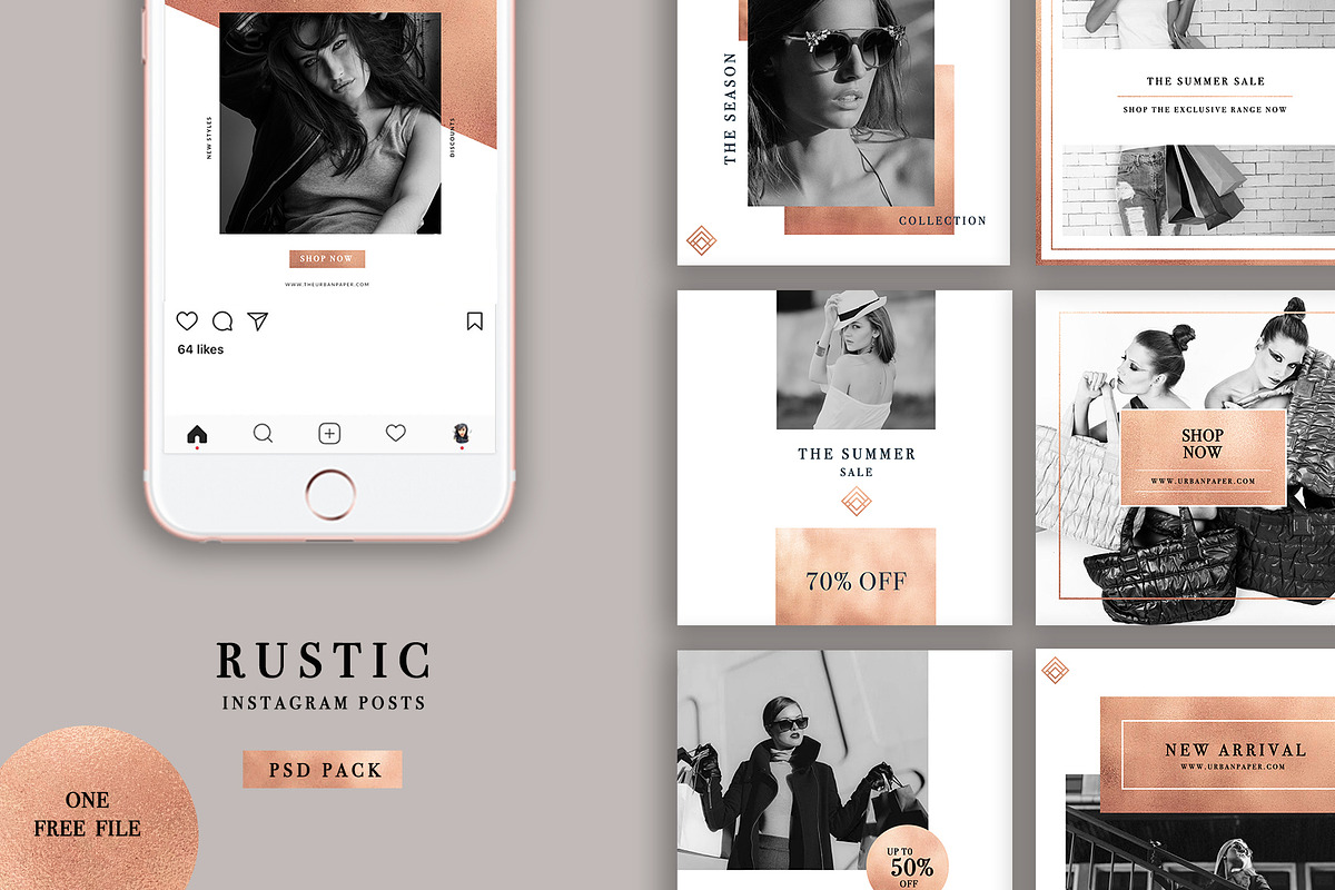 Rustic Instagram Posts + Free File in Instagram Templates - product preview 8