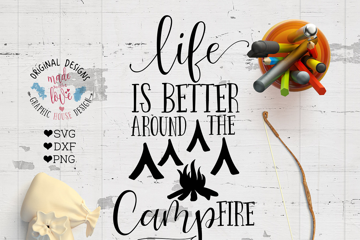 Life is better around campfire in Illustrations - product preview 8