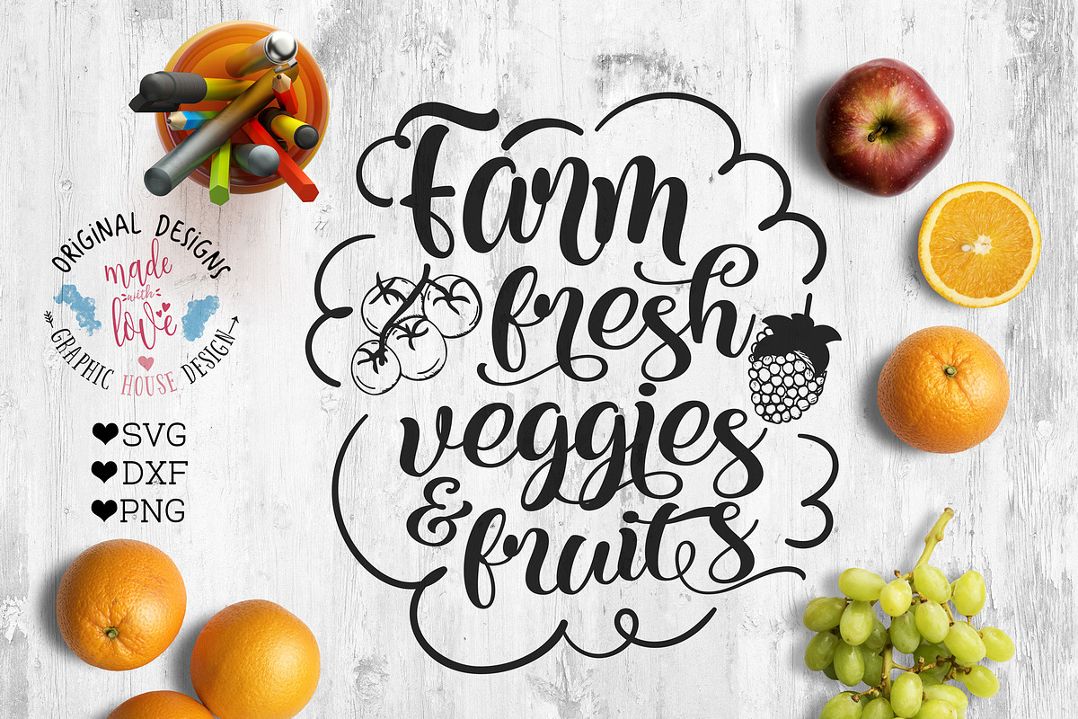 Farm Fresh Veggies Cutting File in Illustrations - product preview 8