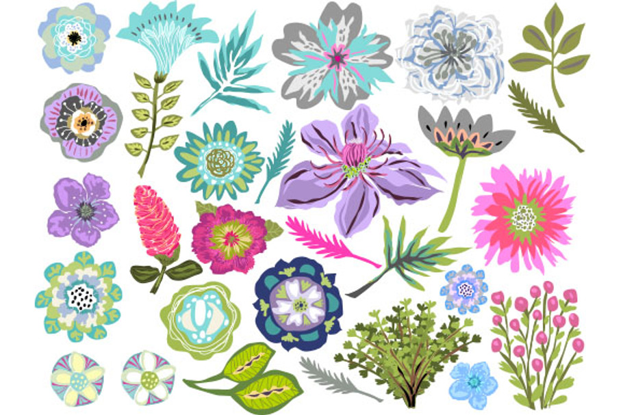 Flowers Clip Art Tropical in Illustrations - product preview 8