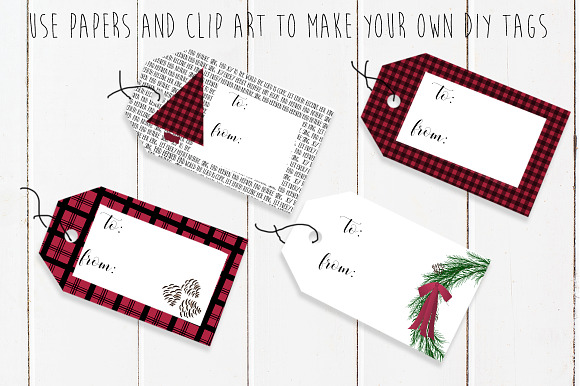 Christmas buffalo plaid mini kit in Illustrations - product preview 1