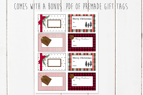 Christmas buffalo plaid mini kit in Illustrations - product preview 2