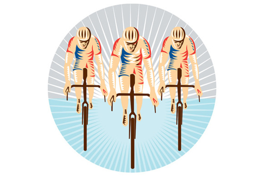 Cyclist Riding Bicycle Cycling Circl in Illustrations - product preview 8