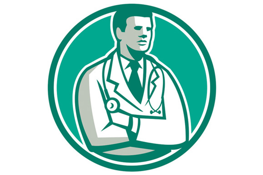 Doctor Stethoscope Standing Circle R in Illustrations - product preview 8