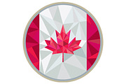 Canada Flag Icon Circle Low Polygon
