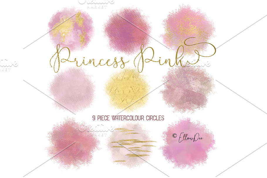 Princess Pink Watercolour Circles in Graphics - product preview 8