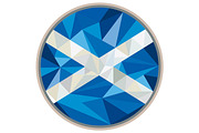 Scotland Flag Icon Circle Low Polygo