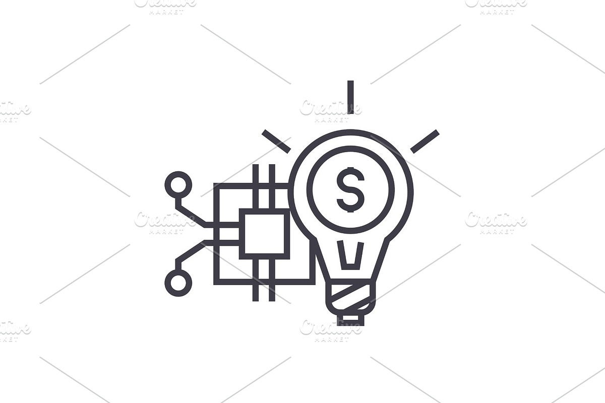 innovation technology concept vector thin line icon, symbol, sign, illustration on isolated background in Illustrations - product preview 8
