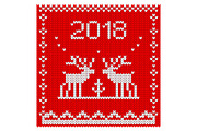 Christmas knitted reindeer pattern 