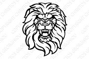 Roaring Lion Head Illustration