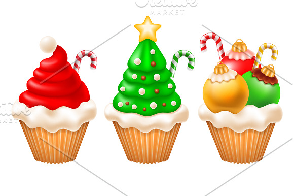 Christmas cupcakes in Objects - product preview 1