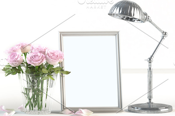 Frame,flower,light fixture, MockUp