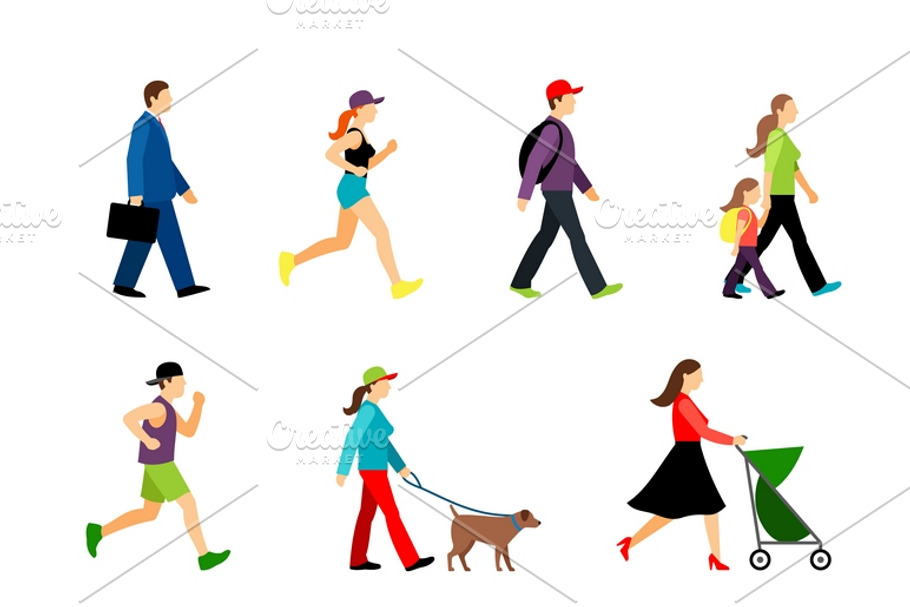 People in city illustration in Graphics - product preview 8