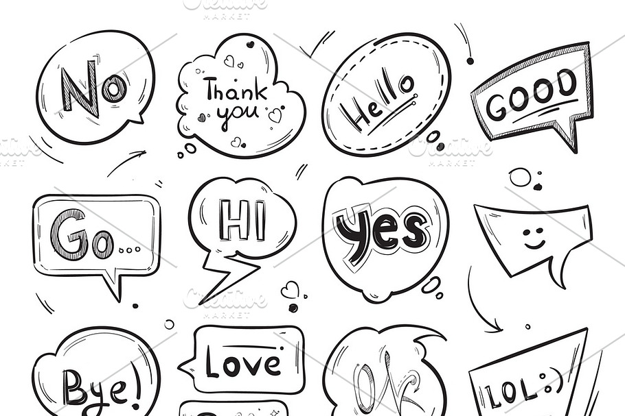 Comic speech bubbles in Graphics - product preview 8