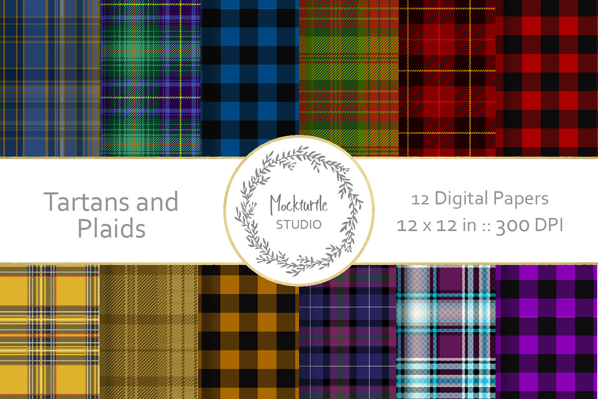 Plaid digital paper  in Patterns - product preview 8