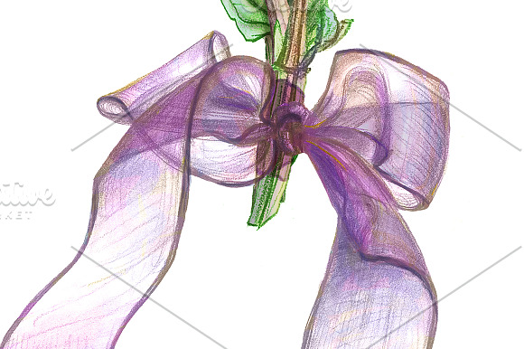 Mint Bouquet Pencil Drawing in Illustrations - product preview 1