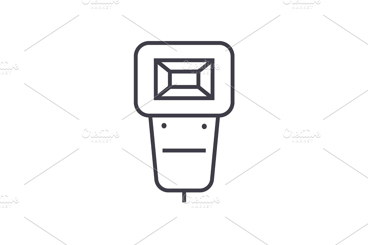 flash, photo vector line icon, sign, illustration on background, editable strokes in Objects - product preview 8