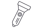 flashlight vector line icon, sign, illustration on background, editable strokes