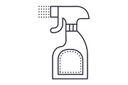 foggy spray bottle vector line icon, sign, illustration on background, editable strokes