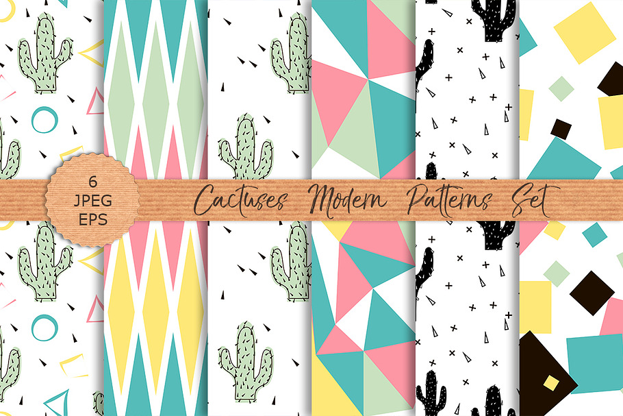 CACTUSES modern patterns set in Patterns - product preview 8