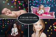 Color Stars Bokeh Photo Overlays