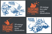 20 Hunting and fishing old posters