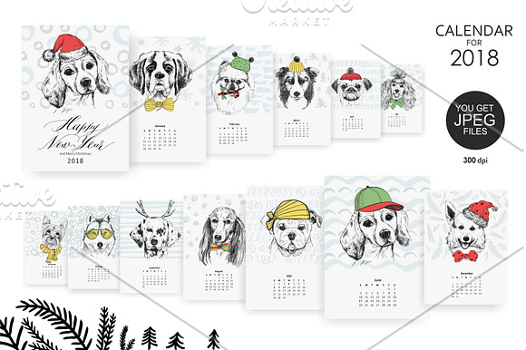 12 DOGS. Christmas Collection in Illustrations - product preview 1