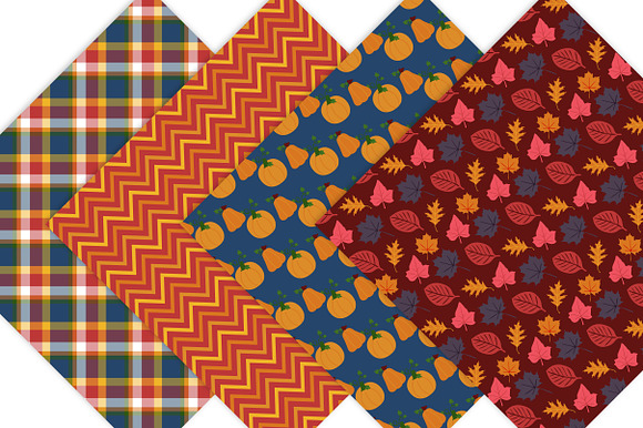 Fall Autumn Digital Papers  in Patterns - product preview 2