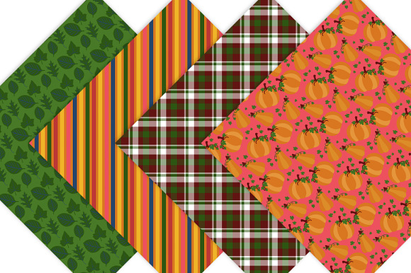 Fall Autumn Digital Papers  in Patterns - product preview 4