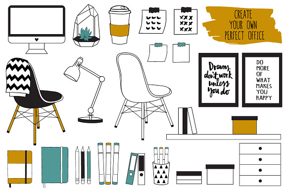 Hand Drawn Office Elements in Objects - product preview 1