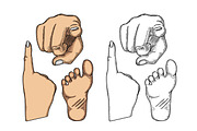Hand showing a fig sign.