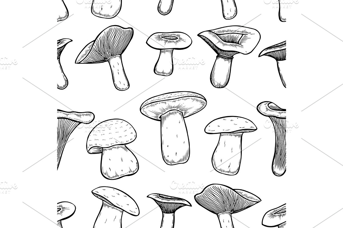 Seamless pattern with mushrooms. in Illustrations - product preview 8