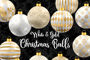 White and Gold Christmas Balls