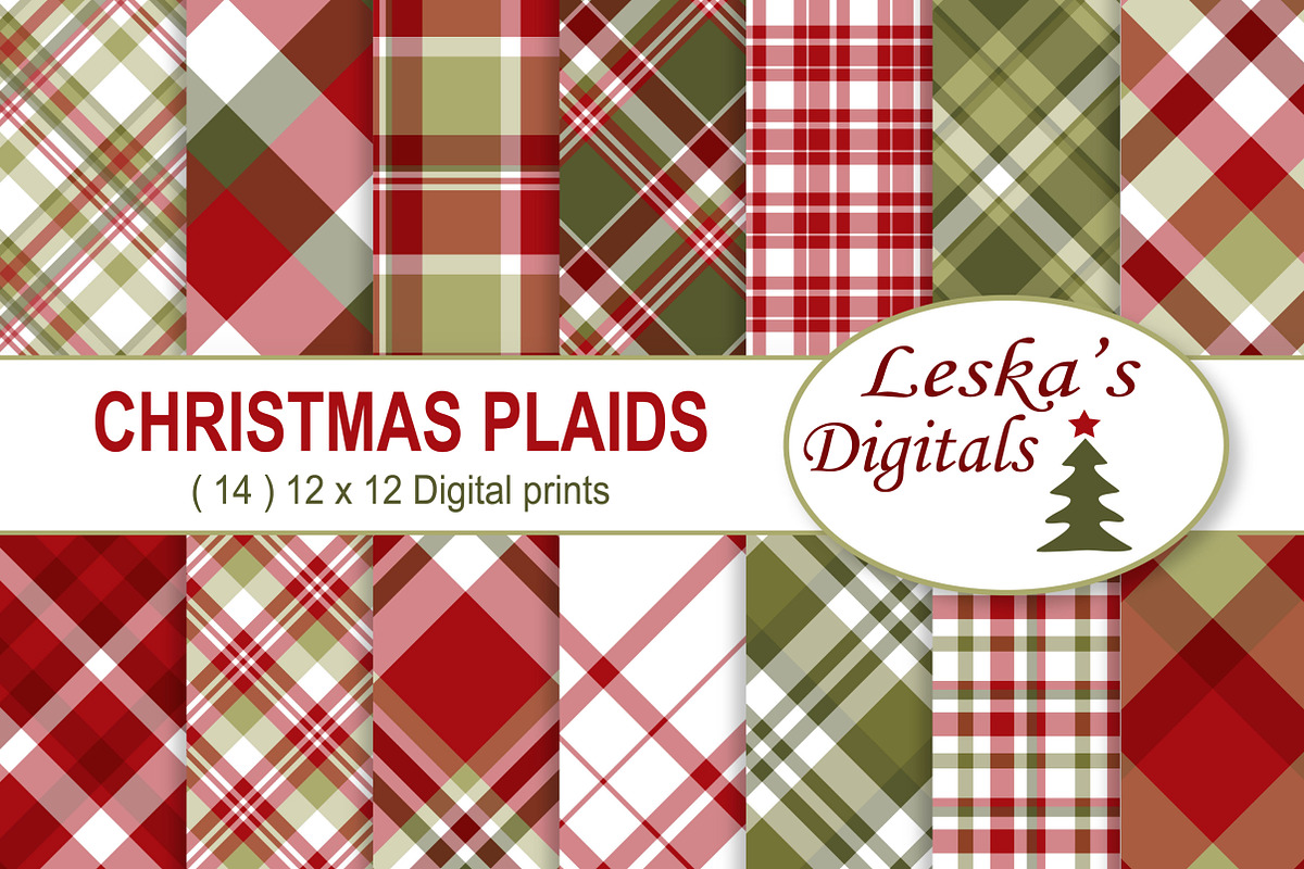 Christmas Plaids Digital Paper Pack in Patterns - product preview 8