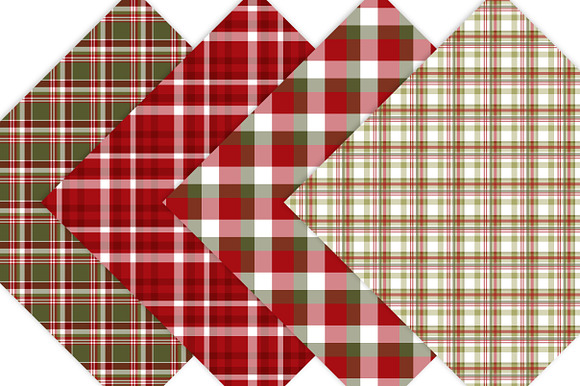 Christmas Plaids Digital Paper Pack in Patterns - product preview 2