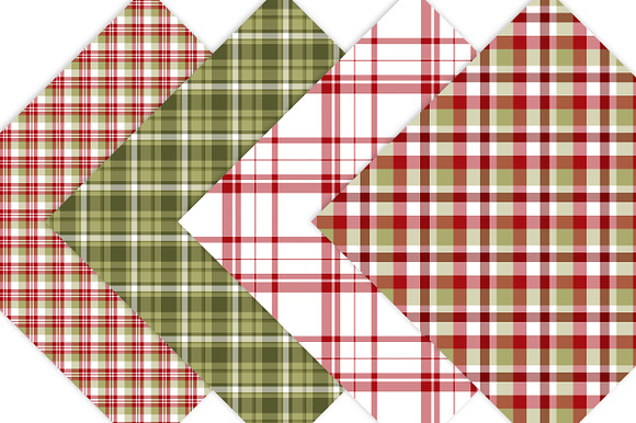 Christmas Plaids Digital Paper Pack in Patterns - product preview 4