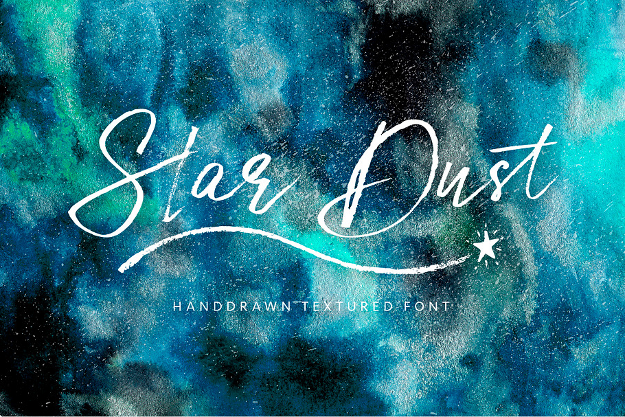 Star Dust Font & watercolor textures